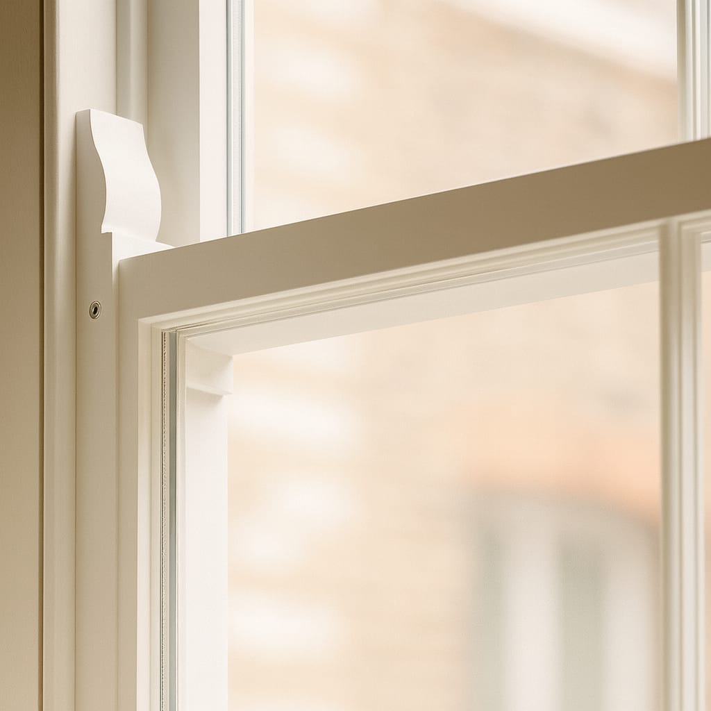 Close up of a sash window